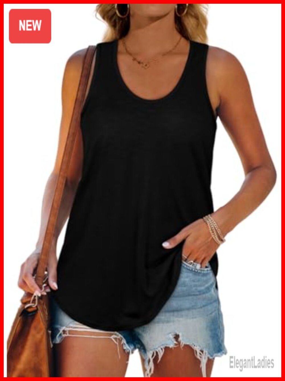 Women's Racerback Tank Top Loose Fit Summer Sleeveless Shirt